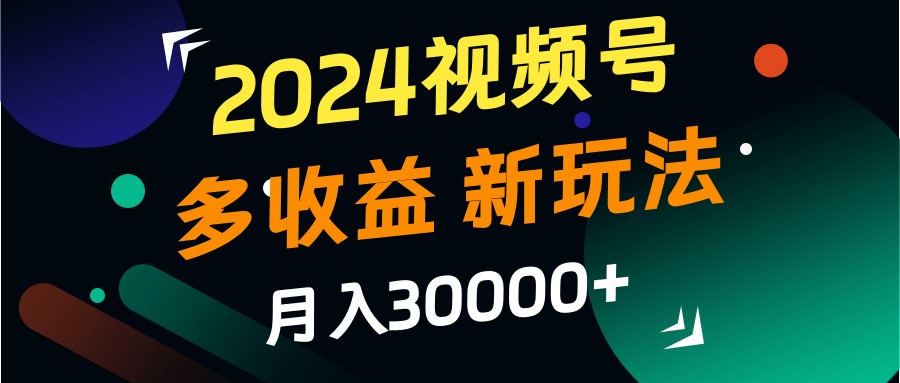2024视频号多收益的新玩法，月入3w+，新手小白都能简单上手！-网创论坛