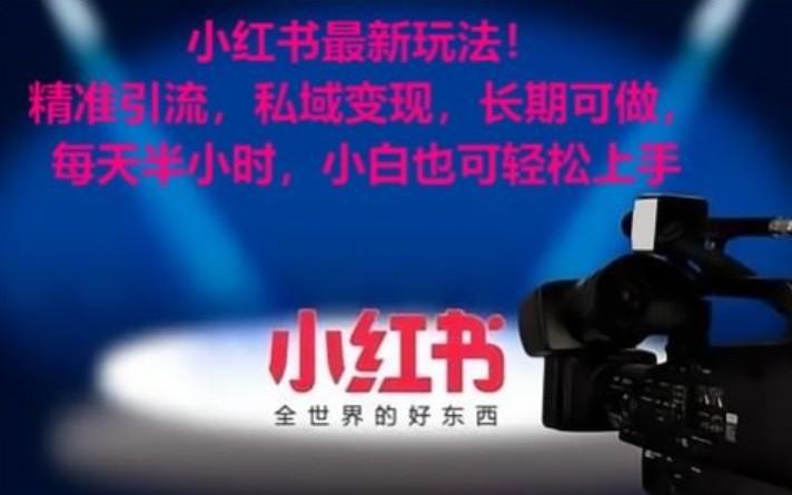 小红书最新玩法！精准引流，私域变现，长期可做，每天半小时，小白也可轻松上手-网创论坛