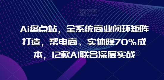 Ai终点站，全系统商业闭环矩阵打造，帮电商、实体降70%成本，12款Ai联合深度实战【0906更新】-网创论坛