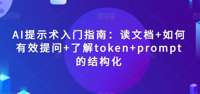 AI提示术入门指南：读文档+如何有效提问+了解token+prompt的结构化【揭秘】-网创论坛