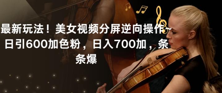 最新玩法！美女视频分屏逆向操作~日引600加色粉，日入700加，条条爆【揭秘】-网创论坛