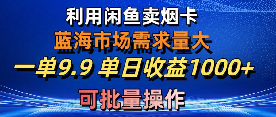 利用咸鱼卖烟卡，蓝海市场需求量大，一单9.9单日收益1000+，可批量操作-网创论坛