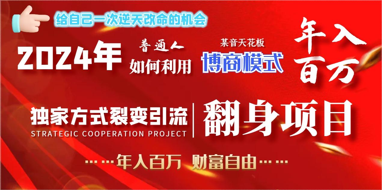 2024年普通人如何利用博商模式做翻身项目年入百万，财富自由-网创论坛