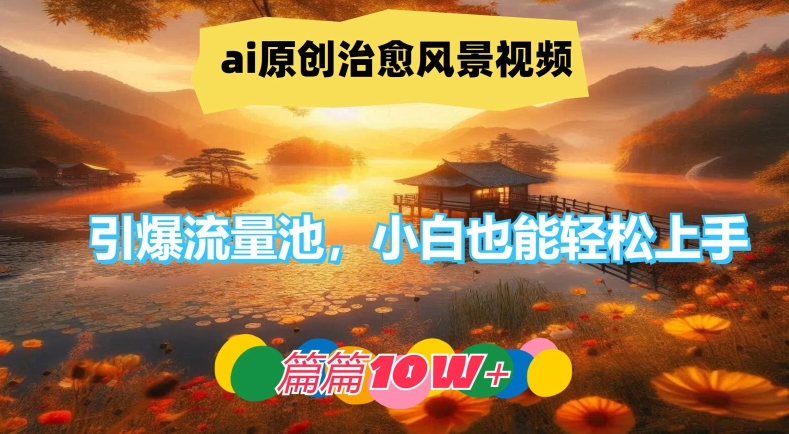 ai原创治愈风景视频，引爆流量池，小白也能轻松上手，篇篇10w+【揭秘】-网创论坛