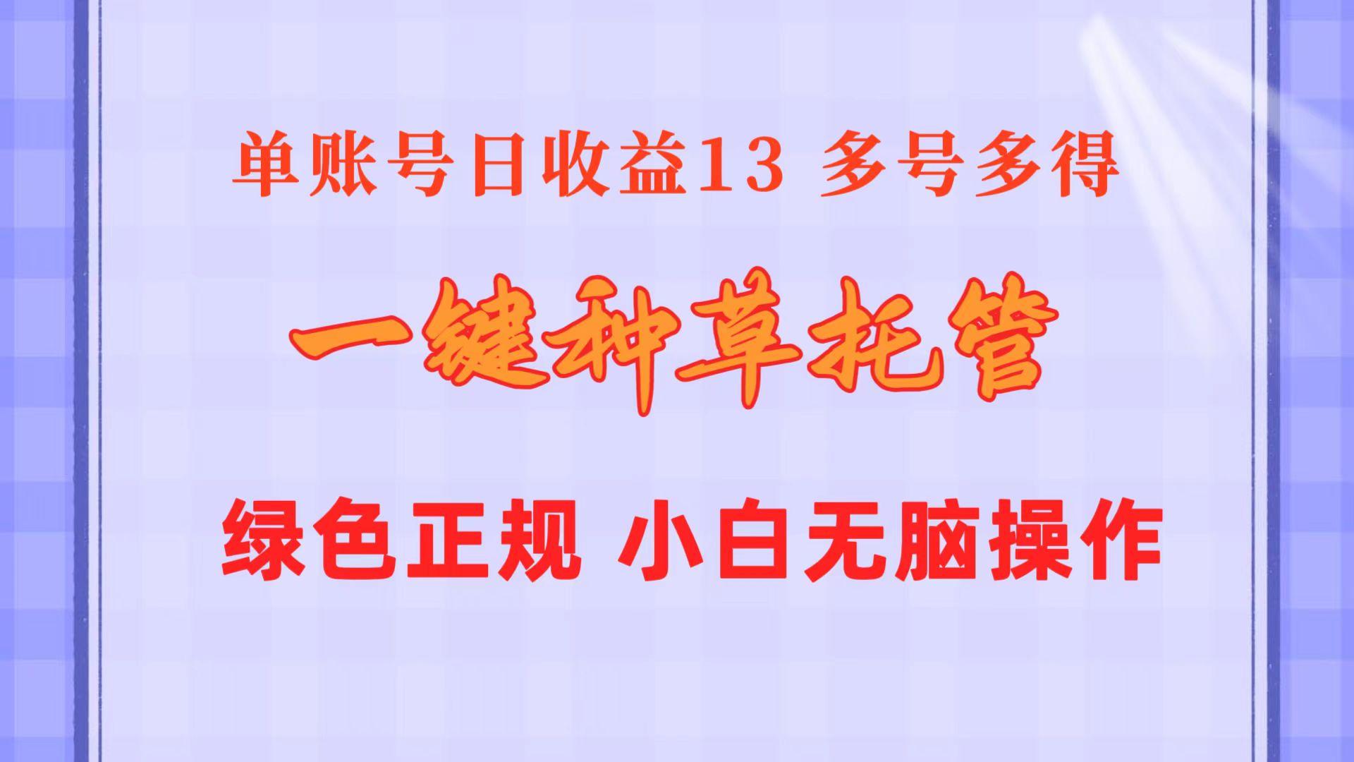 一键种草托管 单账号日收益13元  10个账号一天130  绿色稳定 可无限推广-网创论坛