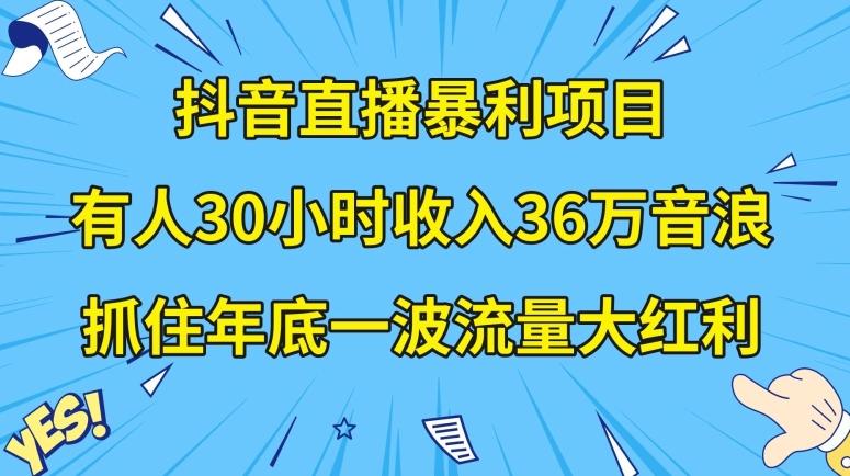 抖音直播暴利项目，有人30小时收入36万音浪，公司宣传片年会视频制作，抓住年底一波流量大红利【揭秘】-网创论坛