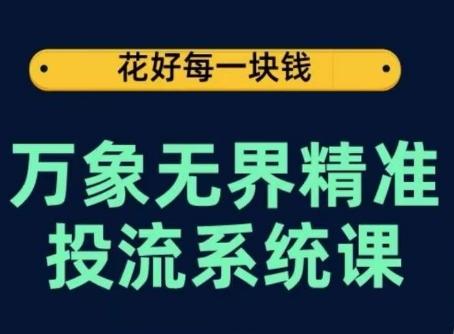 万象无界精准投流系统课，从关键词到推荐，从万象台到达摩盘，从底层原理到实操步骤-网创论坛