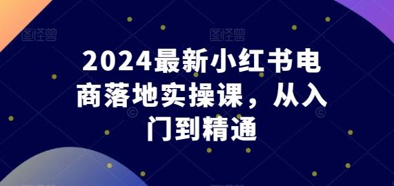 2024最新小红书电商落地实操课，从入门到精通-网创论坛
