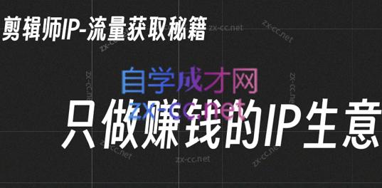 小钱老师·剪辑师个人ip流量思维与运营策略课-网创论坛