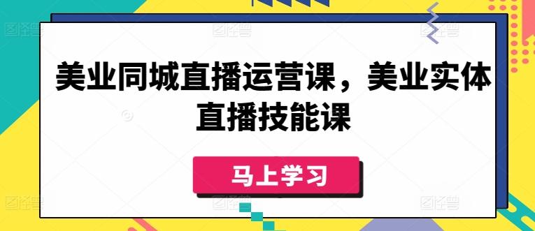 美业同城直播运营课，美业实体直播技能课-网创论坛