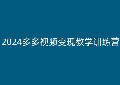 2024多多视频变现教学训练营，新手保姆级教程，适合新手小白-网创论坛