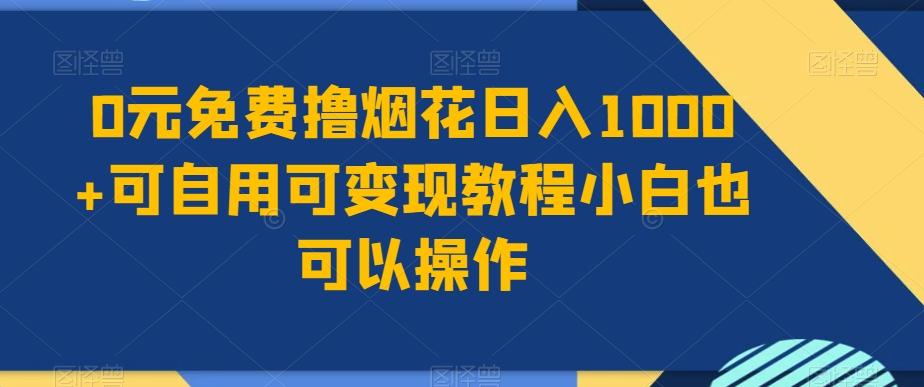 0元免费撸烟花日入1000+可自用可变现教程小白也可以操作，永久免费更新链接-网创论坛