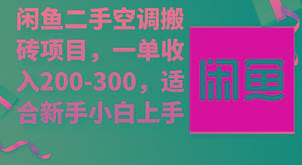 (9539期)闲鱼二手空调搬砖项目，一单收入200-300，适合新手小白上手-网创论坛