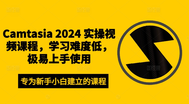 Camtasia 2024 实操视频课程，学习难度低，极易上手使用-网创论坛