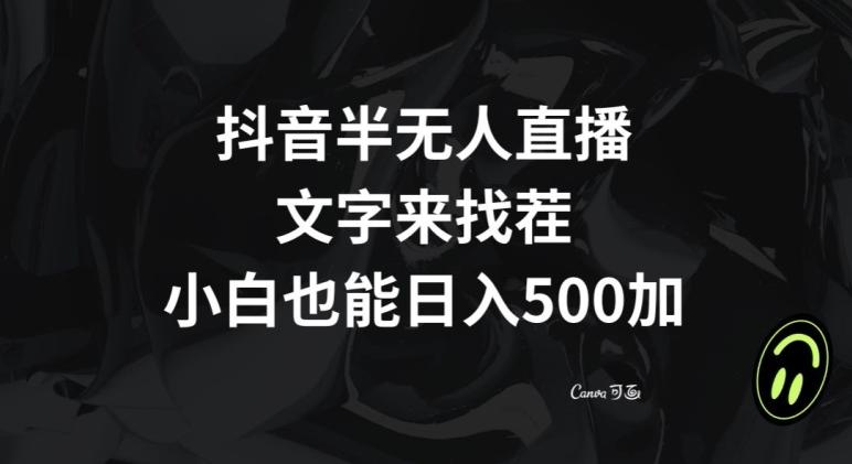 抖音半无人直播，文字来找茬小游戏，每天收益500+【揭秘】-网创论坛