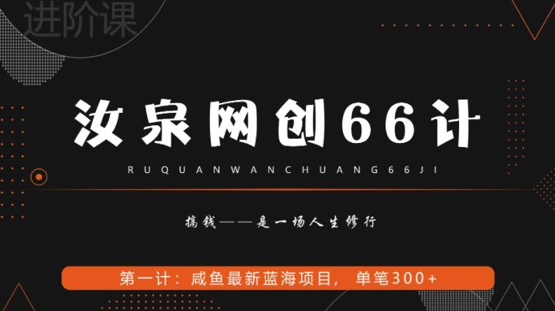 汝泉网创66计之第1计：闲鱼长期稳定项目，单笔变现300+-网创论坛