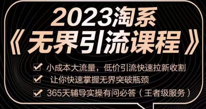 2023淘系无界引流实操课程，​小成本大流量，低价引流快速拉新收割，让你快速掌握无界突破瓶颈-网创论坛