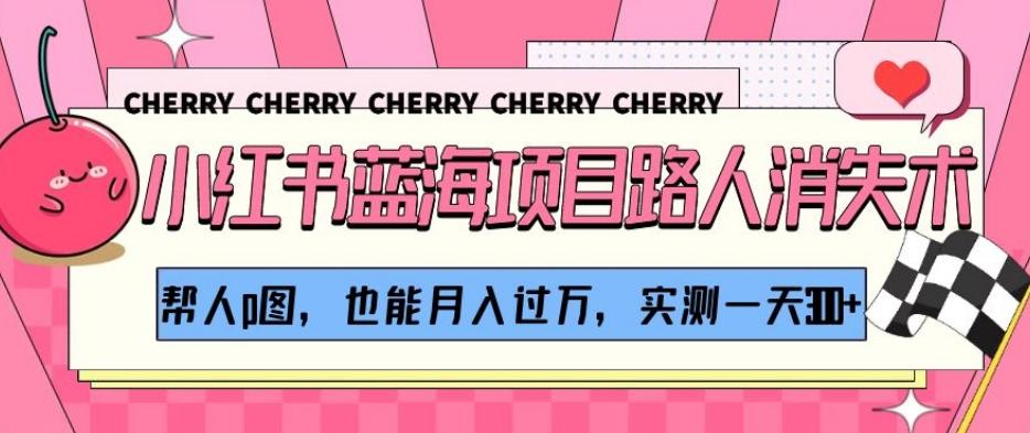 小红书蓝海项目路人消失术，帮人p图，也能月入过万，实测一天300+【揭秘】-网创论坛