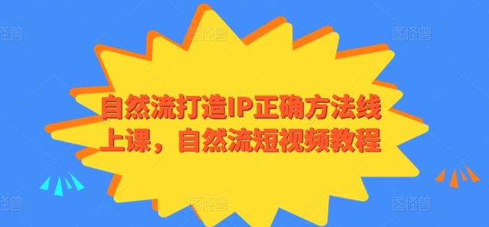 自然流打造IP正确方法线上课，自然流短视频教程-网创论坛