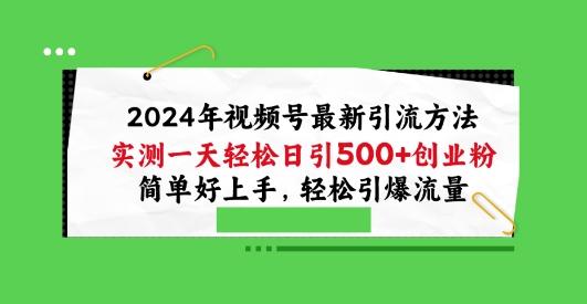 2024年视频号最新引流方法，实测一天轻松日引100+创业粉，简单好上手，轻松引爆流量【揭秘】-网创论坛