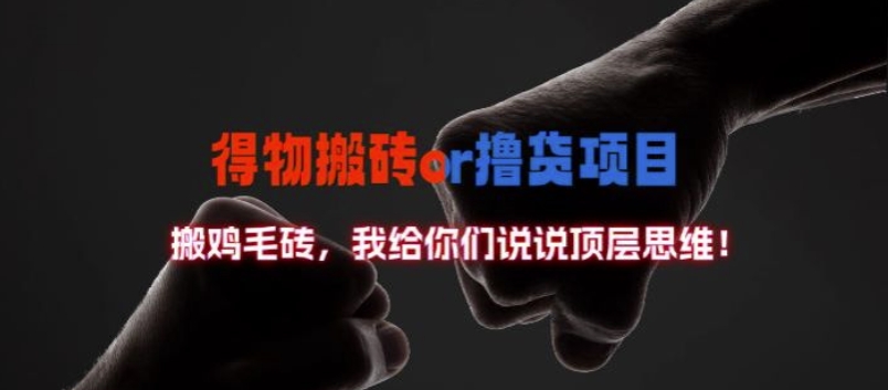 得物搬砖撸货项目?掰下数据，我给你们说说顶层思维【揭秘】-网创论坛