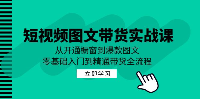 短视频图文带货实战课：从开通橱窗到爆款图文，零基础入门到精通带货-网创论坛