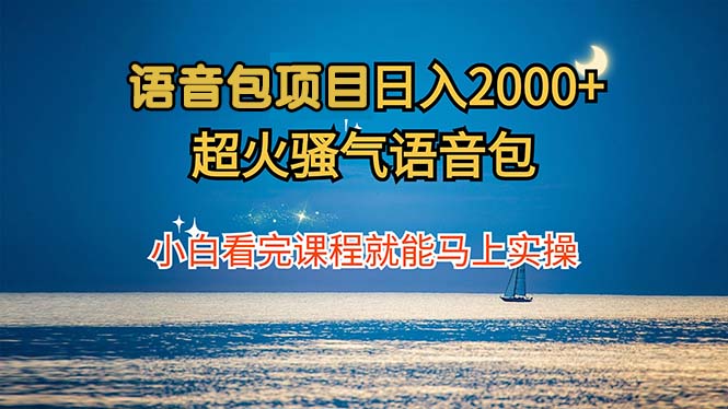 语音包项目 日入2000+ 超火骚气语音包小白看完课程就能马上实操-网创论坛