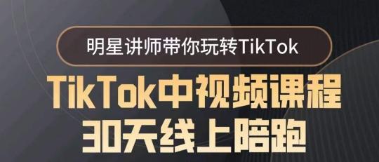 TikTok中视频课程30天线上陪跑，明星讲师带你玩转TikTok-网创论坛