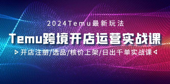 2024Temu跨境开店运营实战课，开店注册/选品/核价上架/日出千单实战课-网创论坛
