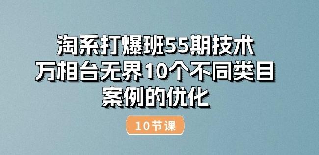 淘系打爆班55期技术：万相台无界10个不同类目案例的优化(10节)-网创论坛