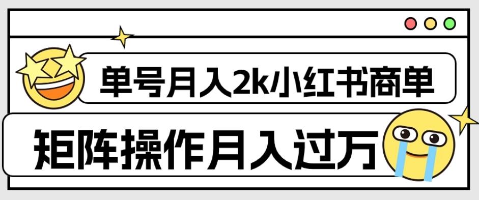 外面收费1980的小红书商单保姆级教程，单号月入2k，矩阵操作轻松月入过万-网创论坛