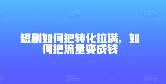 短剧如何把转化拉满，如何把流量变成钱-网创论坛