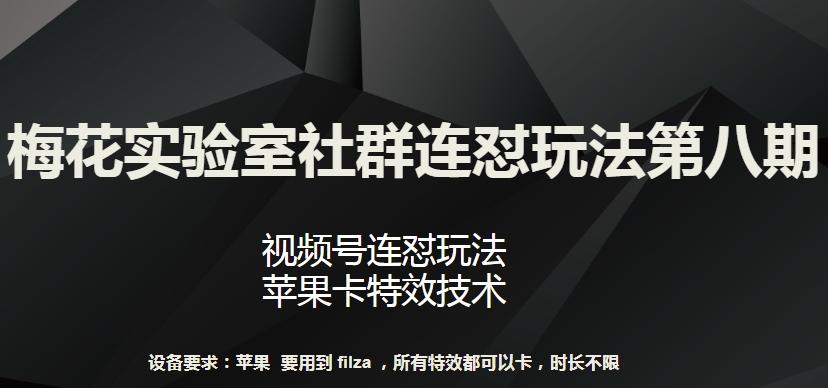 梅花实验室社群连怼玩法第八期，视频号连怼玩法 苹果卡特效技术【揭秘】-网创论坛