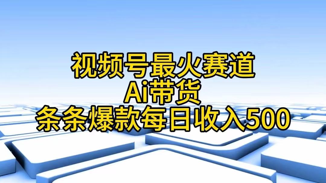 视频号最火赛道——Ai带货条条爆款每日收入500-网创论坛
