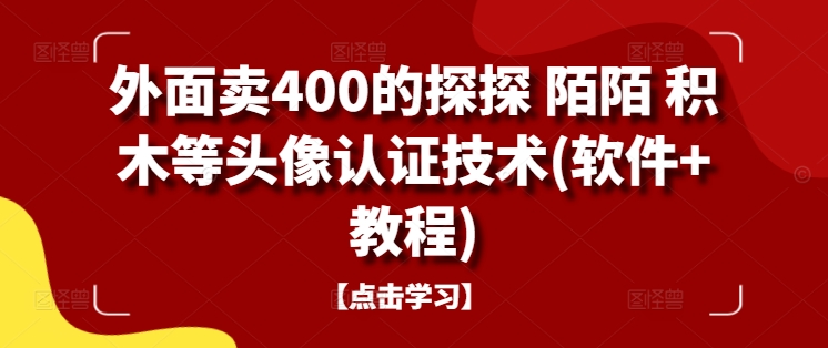 外面卖400的探探 陌陌 积木等头像认证技术(软件+教程)-网创论坛