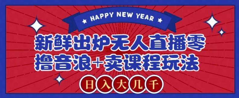 2024最新无人直播零撸音浪+卖课程玩法，日入大几千不是梦【揭秘】-网创论坛