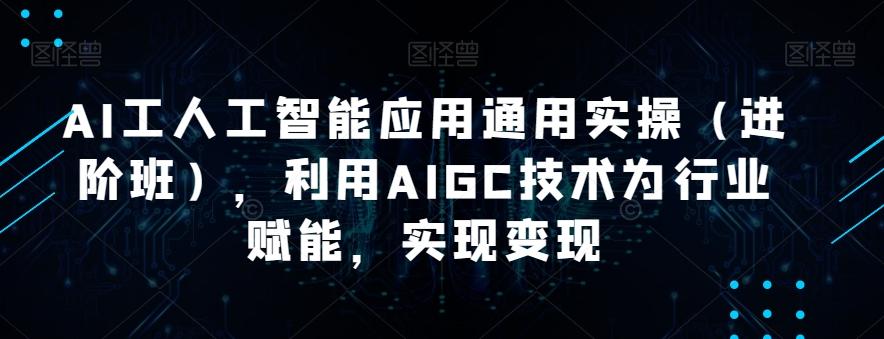 AI工人工智能应用通用实操（进阶班），利用AIGC技术为行业赋能，实现变现-网创论坛