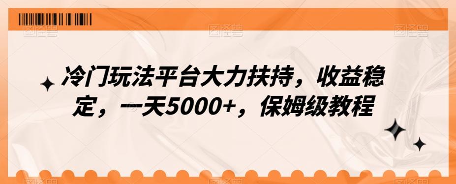 冷门玩法平台大力扶持，收益稳定，一天5000+，保姆级教程（附抖音7天起号法）-网创论坛