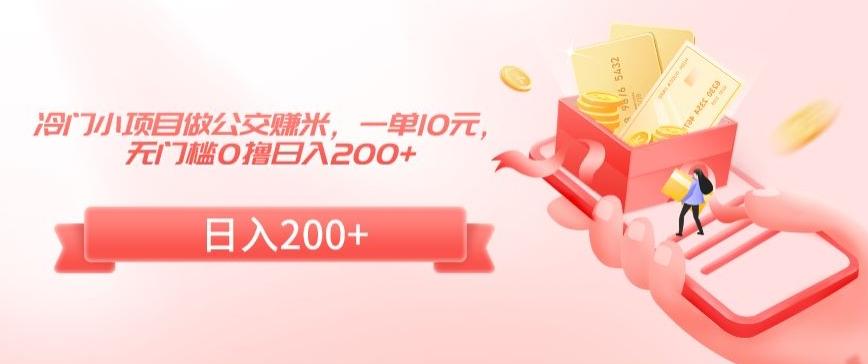 冷门小项目做公交赚米，一单10元，无门槛0撸日入200+【揭秘】-网创论坛