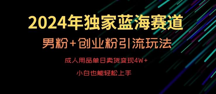 2024年独家蓝海赛道，成人用品单日卖货变现4W+，男粉+创业粉引流玩法，不愁搞不到流量【揭秘】-网创论坛