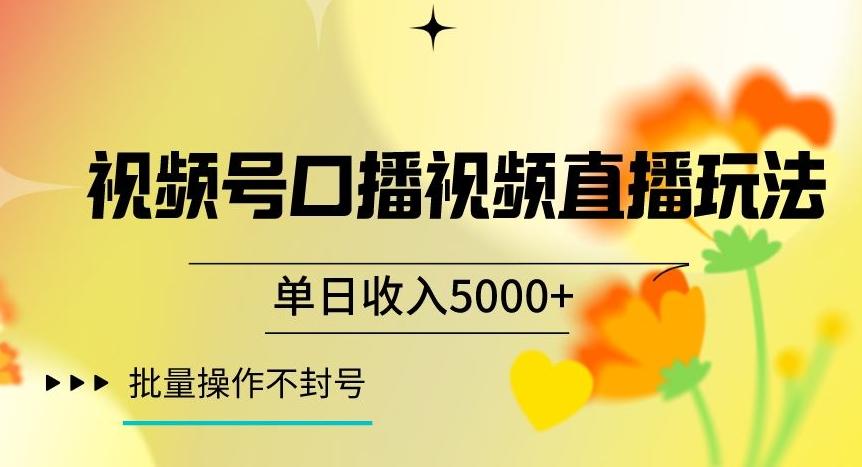 视频号囗播视频直播玩法，单日收入5000+，批量操作不封号【揭秘】-网创论坛