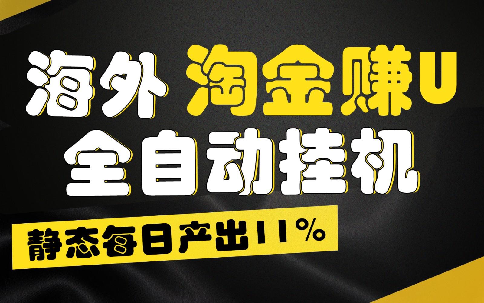 海外淘金赚U，全自动挂机，静态每日产出11%，拉新收益无上限，轻松日入1万+-网创论坛