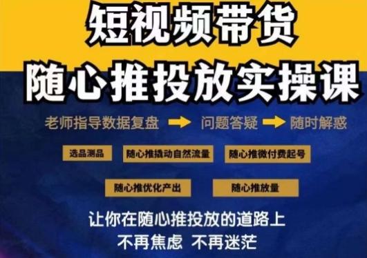 2024好物分享随心推投放实操课，随心推撬动自然流量/微付费起号/优化产出-网创论坛