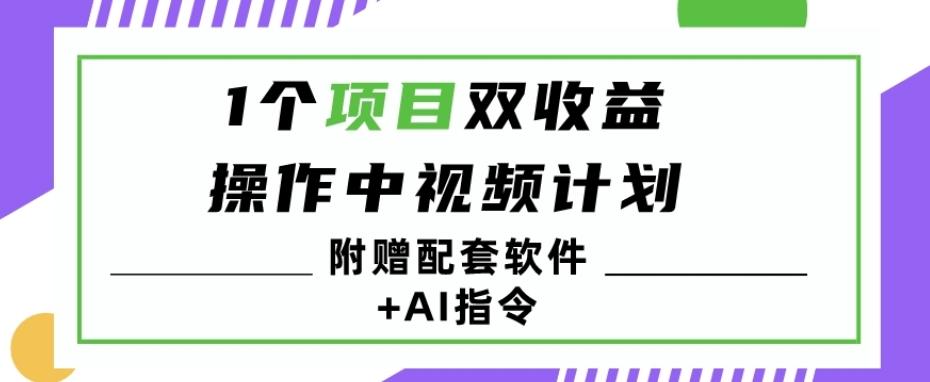 1个项目双收益？操作中视频计划1天最高3100+收益？（附赠配套软件+AI指令）-网创论坛