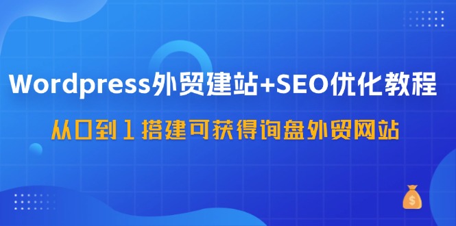 WordPress外贸建站+SEO优化教程，从0到1搭建可获得询盘外贸网站(57节课)-网创论坛
