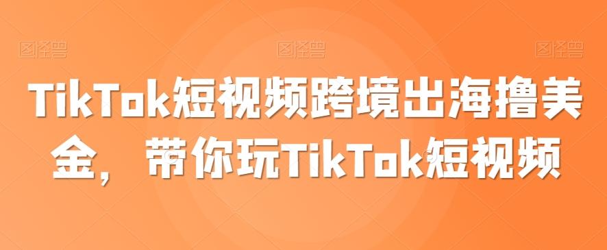 TikTok短视频跨境出海撸美金，带你玩TikTok短视频-网创论坛