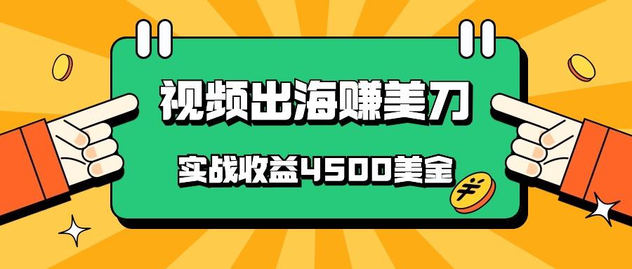 国内爆款视频出海赚美刀，实战收益4500美金，批量无脑搬运，无需经验直接上手-网创论坛