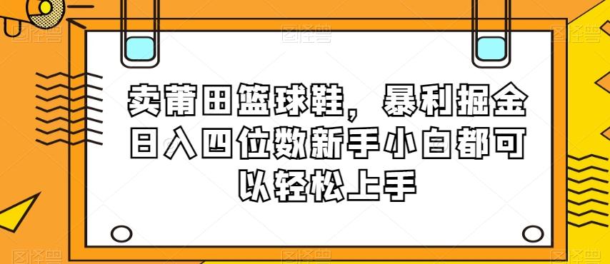 卖莆田篮球鞋，暴利掘金日入四位数新手小白都可以轻松上手【揭秘】-网创论坛