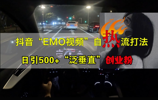 抖音EMO视频自热打法，日引500+“泛垂直”创业粉-网创论坛