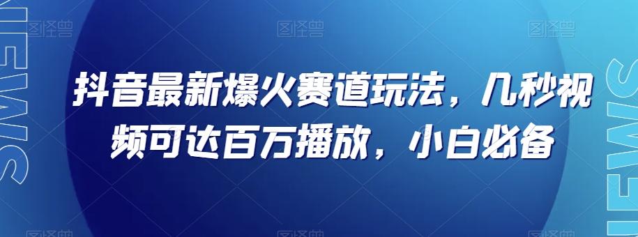 抖音最新爆火赛道玩法，几秒视频可达百万播放，小白必备（附素材）【揭秘】-网创论坛